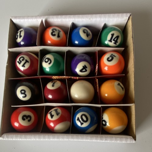 Numbered mini pool balls set - numbered,